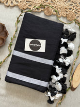 Indupriyaa Black Pure Handloom Mulmul Cotton Saree